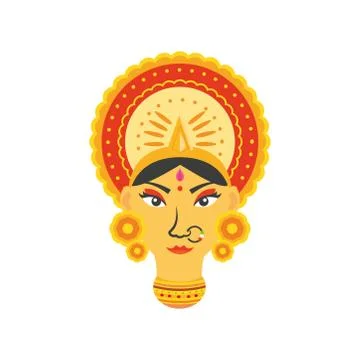 Face of goddess durga in white background Stock-Illustration