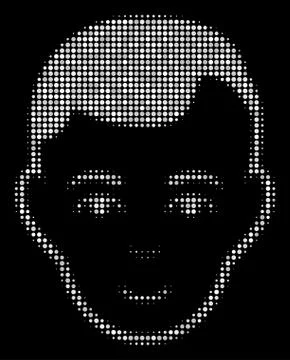 Face Halftone Icon Stock Illustration