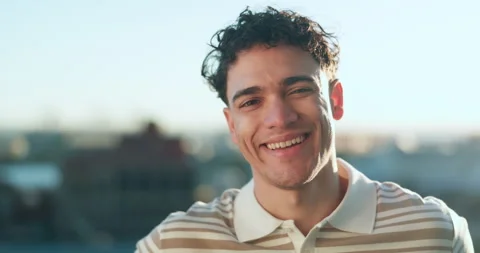 Face, happy and man with pride in city for real estate, property or business Stock Footage 340813115