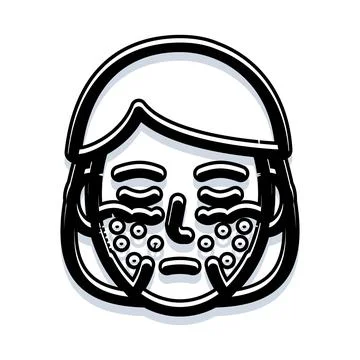 Face having acne skin problem lines icon Ilustración de archivo