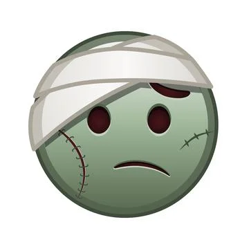 Face with head-bandage Large size of zombie halloween emoji Stock Illustration