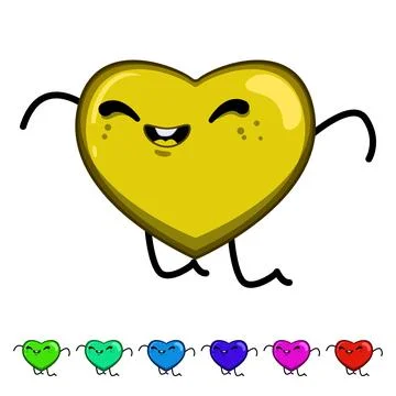 Face heart character cartoon vector graphic Ilustração Stock