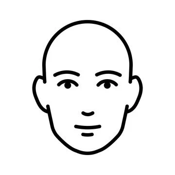 Face icon design in linear style. Illustrazione stock