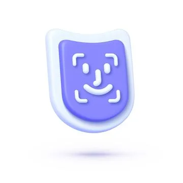 Face id 3d for mobile app design. Digital illustration. 3d vector illustration Stock Illustration