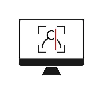 Face id and pc, vector illustration. Flat Design Stockillustratie