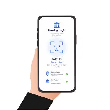 Face ID banking login interface. vector illustration イラスト素材
