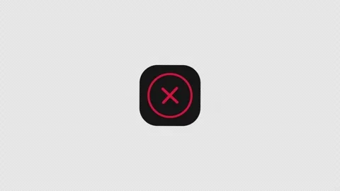 Face ID check to error red cross cancel icon button Stock Footage 341475668