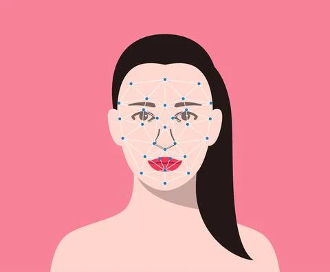 Face ID, facial Recognition System concept icons, take a picture Stock Illustration