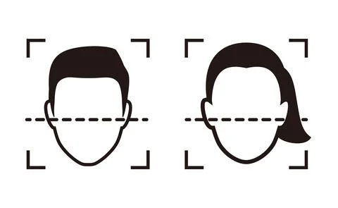 Face ID, facial Recognition System concept icons, biometric identification, p Stock Illustration