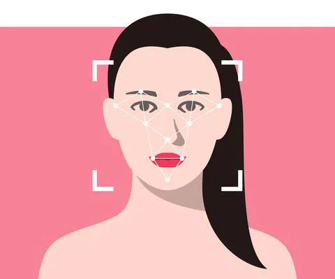 Face ID, facial Recognition System concept icons, take a picture Stock Illustration