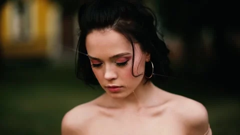 Face ID. Future 3D Cyberpunk Technology Concept. Face of Young Caucasian Woman Stock Footage 137934012