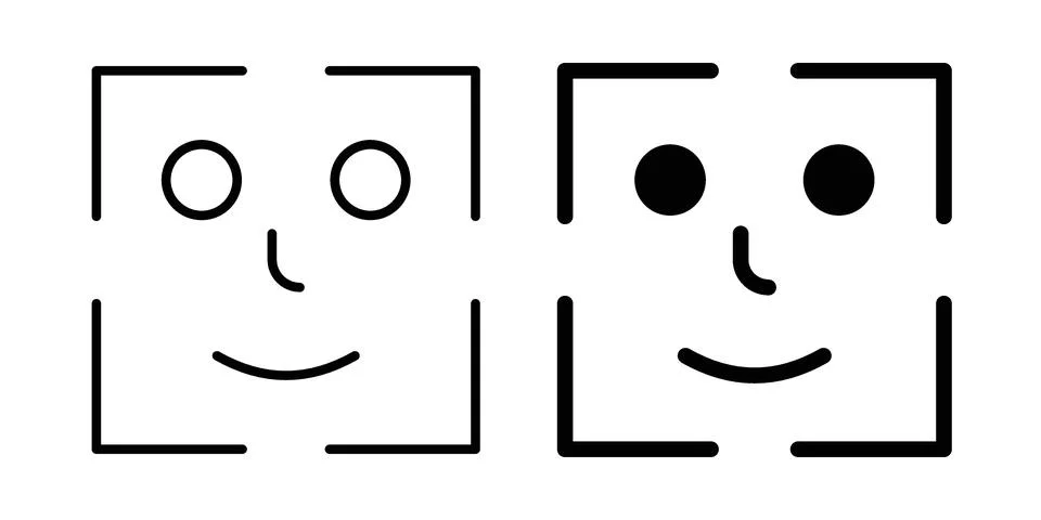 Face id icon graphic element. web icon set Stock Illustration