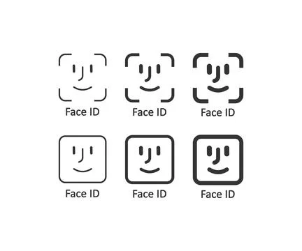 Face ID icon. Scan face illustration symbol. Sign phone security vector flat. Stock Illustration