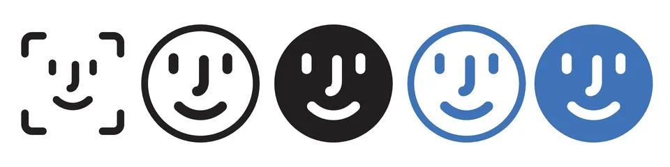 Face id icon vector set collection for web Illustrazione stock