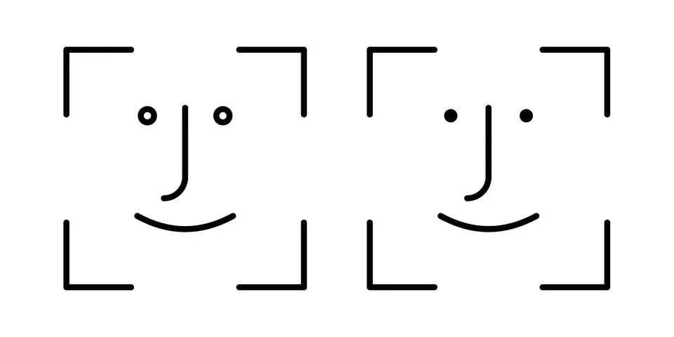 Face id icon vector, symbol, logo illustrations Stock Illustration