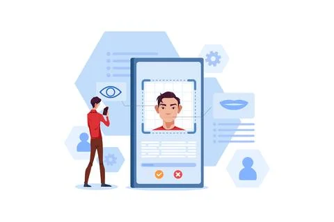 Face Id Lock Screen Illustrazione stock