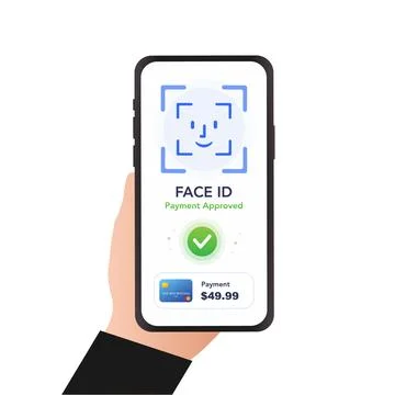 Face ID payment approved. vector illustration Stock Illustration