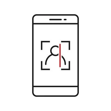 Face id on Phone screen Flat Icon Illustrazione stock