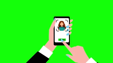 Face ID Scan Animation on Green Screen Vídeos de archivo 334986600
