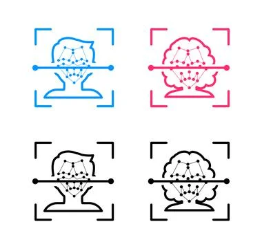 Face ID scan. Face recognition grid. Personal data security. Biometric Stock-Illustration