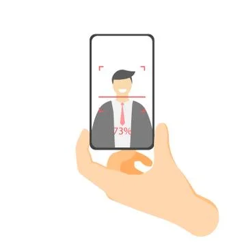 Face ID Scan Vector Icon With Man. Scanner signs Illustrazione stock