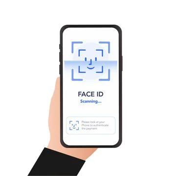 Face ID scanning screen. vector illustration Stock Illustration