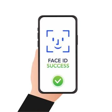 Face ID success screen. vector illustration Stock Illustration