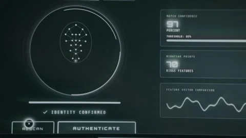Face ID technology verifying user identity through biometric scanning Stock Footage 333829547