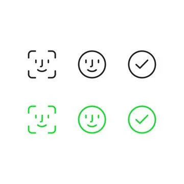 Face id vector icons Stock Illustration