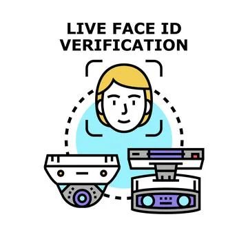 Face id verification scanning biometric data for security Stock Illustration