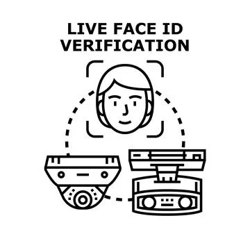 Face id verification scanning biometric data for security Stock Illustration