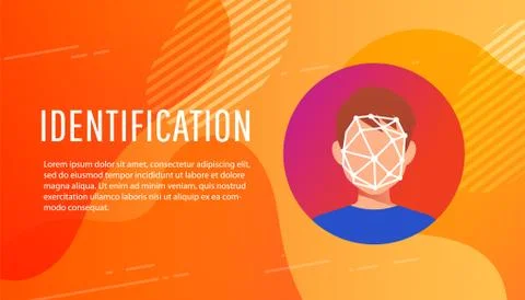 Face id of young man. Stock Illustration