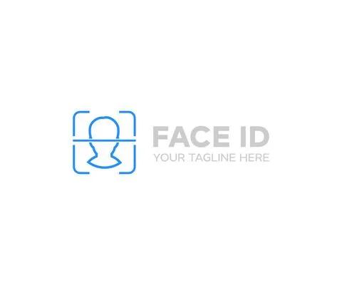 Face identification and recognition logo design. Technology scan access. Stock Illustration