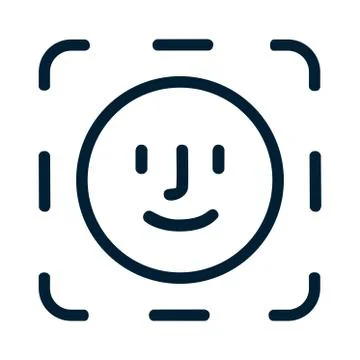 Face identification. Face id icon Иллюстрация