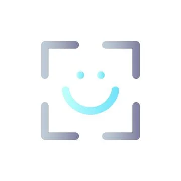 Face identification flat gradient color ui icon イラスト素材