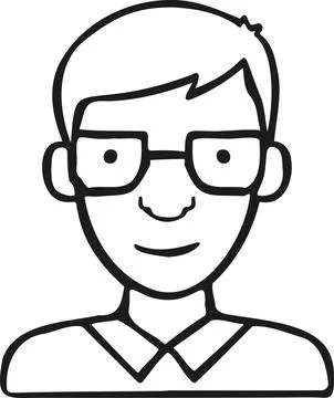 Face identification icon drawn by hand Stock Illustration