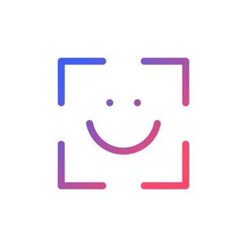 Face identification pixel perfect gradient linear ui icon Illustrazione stock