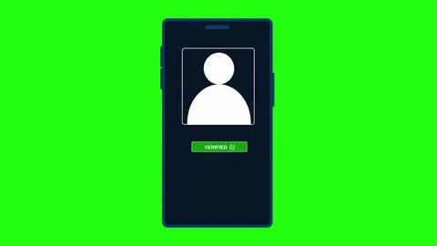 Face identification scanner animation Mobile phone face recognition icon isolate Stock Illustration
