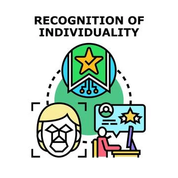 Face identification system recognizing individual digital identity イラスト素材