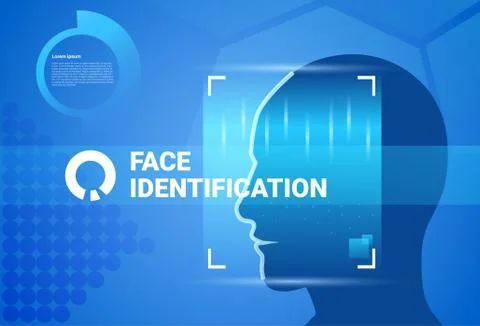 Face Identification System Scanning Modern Access Control Technology Biometrical Illustrazione stock