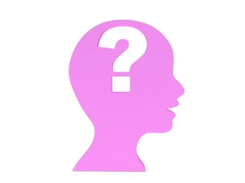 Face with interrogation  mark Stock Illustration