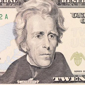 The face jackson the dollar bill Stock Photos