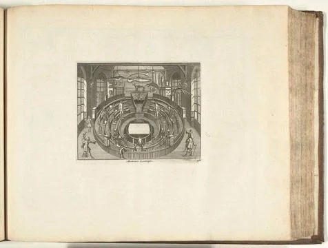 Face to lead the anatomy room, 1726; Anatomia Leidenis; Les Forces de l Eu... Stock Photos
