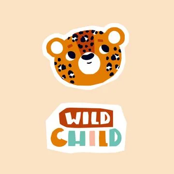 The face of a leopard Cut out art Stock Illustration