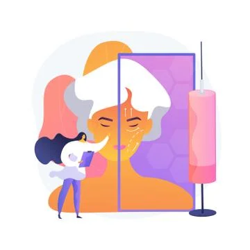 Face lifting abstract concept vector illustration. Stock Illustration