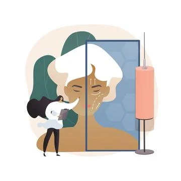 Face lifting abstract concept vector illustration. Stock Illustration