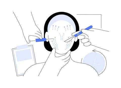 Face lifting abstract concept vector illustration. Stock Illustration