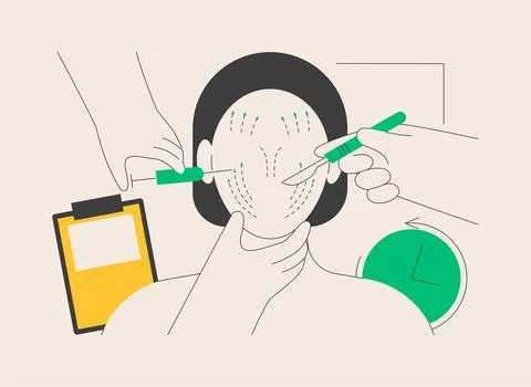 Face lifting abstract concept vector illustration. Stock Illustration