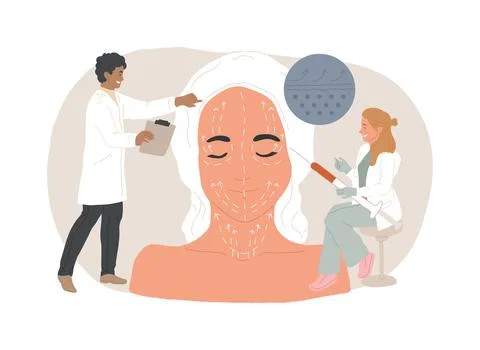 Face lifting isolated concept vector illustration. Ilustración de archivo