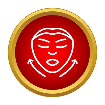 Face lifting procedure concept with arrows icon Stock Illustration